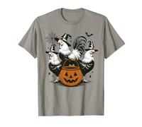 Chicken Fall Witches and Pumpkin Halloween Artwork Camiseta
