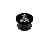 Chicken Farm Free Range - Sombrero de Vaquero con Bandera Estadounidense PopSockets PopGrip Adhesivo
