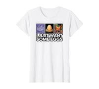 Chicken Farmer I Just Want Some Eggs Camiseta gráfica económica, Mujer, Blanco, L