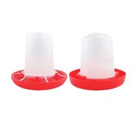 Chicken Feeder, Chick Waterer Set, 4.02x3.62in Leakproof Design, Portable Easy to Clean, Poultry Food Dispenser for Farm, Backyard, Interior Barn, Outdoor Livestock Use