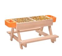 Chicken Feeder - Waterer Kit with Wooden Table | Poultry Feeding Equipment Pet Supplies | Chicken Food Feeder Water Dispenser For Farm Chick Duck Quail Bird