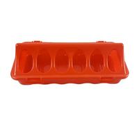Chicken Feeders No Waste, Tray Feed Dispenser, Sturdy Dish Equipment, Feed Holder with Holes, Ideal for Farms, Pigeons, Quails, Birds, Poultry Supply, 11.81x3.94x2.56 Inches