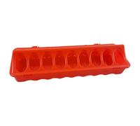 Chicken Feeders No Waste, Tray Feed Dispenser, Sturdy Dish Equipment, Feed Holder with Holes, Ideal for Farms, Pigeons, Quails, Birds, Poultry Supply, 11.81x3.94x2.56 Inches