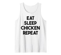 Chicken Funny - Comer Dormir Pollo Repite Camiseta sin Mangas
