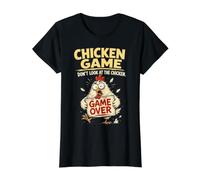 Chicken Game Don't Look at The Chicken Funny Chicken Camiseta gráfica económica, Mujer, Negro, XL