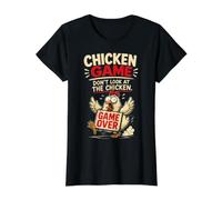 Chicken Game Don't Look at The Chicken Funny Chicken Camiseta gráfica económica, Mujer, Negro, XL