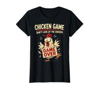 Chicken Game Don't Look at The Chicken Funny Chicken Camiseta gráfica económica, Mujer, Negro, XL