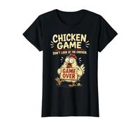 Chicken Game Don't Look at The Chicken Funny Chicken Camiseta gráfica económica, Mujer, Negro, XS