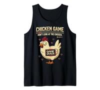 Chicken Game Don't Look At The Chicken Funny Gamer Pixel Art Camiseta sin Mangas