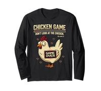 Chicken Game Don't Look At The Chicken Funny Gamer Pixel Art Manga Larga