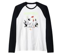 Chicken Ghost Poultrygeist Halloween Costume Farmer Camiseta Manga Raglan