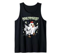 Chicken Ghost Poultrygeist Halloween Costume Farmer Camiseta sin Mangas
