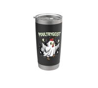 Chicken Ghost Poultrygeist Halloween Costume Farmer Vaso térmico de acero inoxidable de doble pared