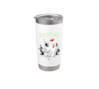 Chicken Ghost Poultrygeist Halloween Costume Farmer Vaso térmico de acero inoxidable de doble pared