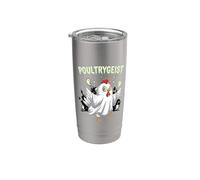 Chicken Ghost Poultrygeist Halloween Costume Farmer Vaso térmico de acero inoxidable de doble pared