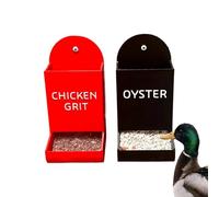 Chicken Grit Feeder, 2-Piece Poultry Feed Trough Set, Hangable Food Dispenser for Ducks and Chickens, Sturdy Farm Supply for Backyard Coops, Barns, and Outdoor Feeding