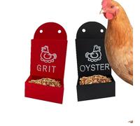 Chicken Grit Feeder - Poultry Feed Trough | Hangable Chicken Feeding Trough | 18.5x8x8.9cm, 3D Printed, 2 Pieces, For Farm Backyard Duck Food Dispenser Chickens Coop Poultry