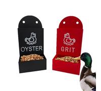 Chicken Grit Feeder Set, 2-Piece Hangable Poultry Feed Trough, Durable Duck Food Dispenser for Coop or Cage, Ideal for Backyard Chicken Farm Feeding and Watering Use