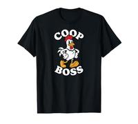 Chicken Keeper Coop Boss Retro Cartoon Rooster Homesteader Camiseta gráfica económica