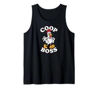 Chicken Keeper Coop Boss Retro Cartoon Rooster Homesteader Camiseta sin Mangas