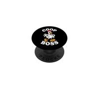 Chicken Keeper Coop Boss Retro Cartoon Rooster Homesteader PopSockets PopGrip Adhesivo