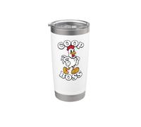 Chicken Keeper Coop Boss Retro Cartoon Rooster Homesteader Vaso térmico de acero inoxidable de doble pared