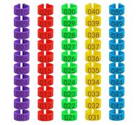Chicken Leg Bands Numbered - Poultry Leg Rings | Chicken Duck Legs Bands | Colorful Clip On Identification Tags, Durable, Easy Apply Thigh Rings For Chickens Ducks Geese Farm Tracking And Bree