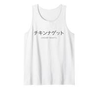 Chicken Nuggets Japanese Text Vaporwave Aesthetic Anime Camiseta sin Mangas