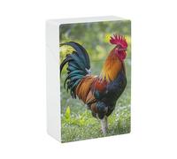 Chicken on The Grass - Estuche para cigarrillos de plástico duro con tapa abatible, delgado, tamaño de bolsillo, para cigarrillos de 18 a 20 cigarrillos tamaño King, a prueba de aplastamientos