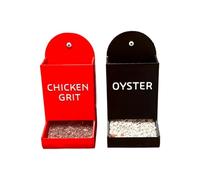 Chicken Oyster Feeder, Poultry Feed Trough, Heavy-Duty Galvanized Steel Poultry Feeder 2 Pieces Set, Farm Chicken Coop Feeding Container, Rustproof Outdoor Feeder for Hens Ducks Geese, 18.5x8x8.9cm