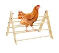 Chicken Perch - Wood, 13.78x10.24in Chicken Perc Portable and Space-Saving Poultry Stand, Backyard Brooder Accessory For Large Birds, Chicks, Outdoor Poultry Care, Farm Use