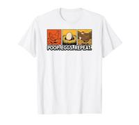 Chicken Poops Eggs Repeat Funny Homesteader Backyard Camiseta gráfica económica, Hombre, Blanco, XL
