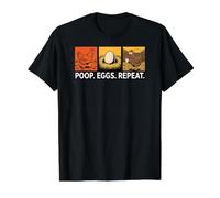 Chicken Poops Eggs Repeat Funny Homesteader Backyard Camiseta gráfica económica, Hombre, Negro, S