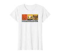 Chicken Poops Eggs Repeat Funny Homesteader Backyard Camiseta gráfica económica, Mujer, Blanco, L