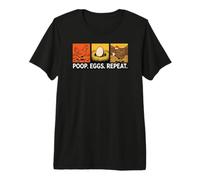Chicken Poops Eggs Repeat Funny Homesteader Backyard Camiseta Premium