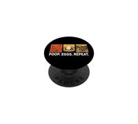 Chicken Poops Eggs Repeat Funny Homesteader Backyard PopSockets PopGrip Adhesivo