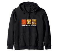 Chicken Poops Eggs Repeat Funny Homesteader Backyard Sudadera con Capucha