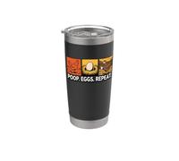 Chicken Poops Eggs Repeat Funny Homesteader Backyard Vaso térmico de acero inoxidable de doble pared