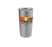 Chicken Poops Eggs Repeat Funny Homesteader Backyard Vaso térmico de acero inoxidable de doble pared