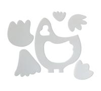 Chicken Quilting Template Set - Reusable Acrylic Sewing Ruler & Cutting Ste