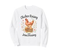 Chicken Raising and Jesus Praising Farmhouse Watercolor Sudadera
