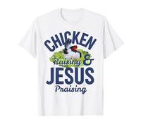 Chicken Raising & Jesus Praising Christian Farmer Quote Camiseta