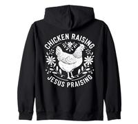 Chicken Raising Jesus Praising Fe Humana Granja Cristiana Sudadera con Capucha