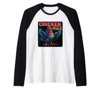 Chicken Rizz Cool Rooster Humor Trendy Farm Vibes Camiseta Manga Raglan