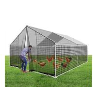 Chicken Run Coop - Jaula para gallinas de acero galvanizado para exteriores, impermeable, resistente a los rayos UV, 12 x 10 pies
