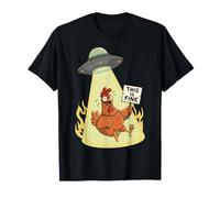 Chicken Saying This Is Fine During UFO Camiseta