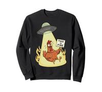 Chicken Saying This Is Fine During UFO Sudadera