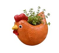 Chicken Shape Animal Planter, Chicken Planter Farmhouse, Decorative Indoor Plant Holder, Cute Tabletop Flower Pot, Chickens for Home, Shelf Living Room Kitchen Entryway Decor Usage