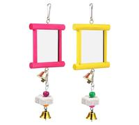 Chicken Swing Mirror, Pecking Toy Accessory, 8.27x3.94in Coop Enrichment Mirror, Safe Hanging Design, Boredom Relief Tool for Outdoor Yard, Garden Poultry Space