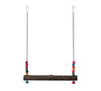 Chicken Swing - Poultry Playground, Hens Enrichment Toys with Natural Wood Structure and Bells, Bird Ladder Perch, Rooster Climbing Toy, Hanging Coop Accessory for Engaging Backyard Bird Play